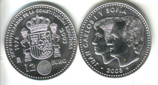 (afbeelding voor) 12 Euromunt Spanje 2003 UNC